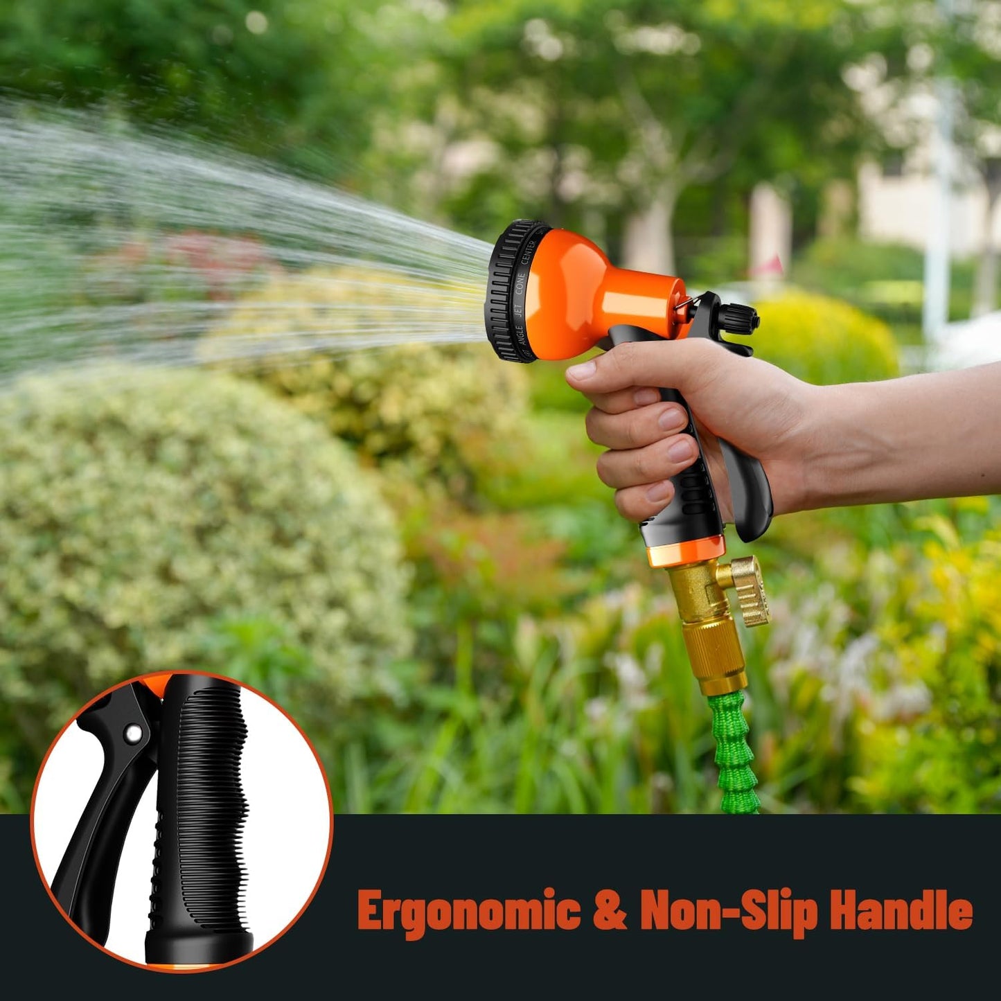 Besiter Garden Hose Nozzle Sprayer: 2 Pack 10 Watering Patterns Spray Nozzles Heavy Duty Hose Head Hose Attachment