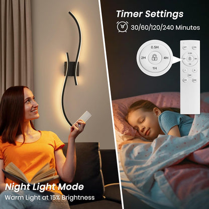 CANEOE Battery Operated Wall Sconce Set of 2, 18000mAh Gold Rechargeable Wall Lights with Remote Control,3000K-6000K Dimmable LED Wireless Wall Light for Living Room Bedroom Hallway,39.3 Inch (Gold)