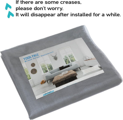 TOOLTRIZ Windows Screen and Screen Door Replacement, 48"x118" Durable Fiberglass Screen Mesh - Screen & Sliding Screen Door Repair for Patio & Window