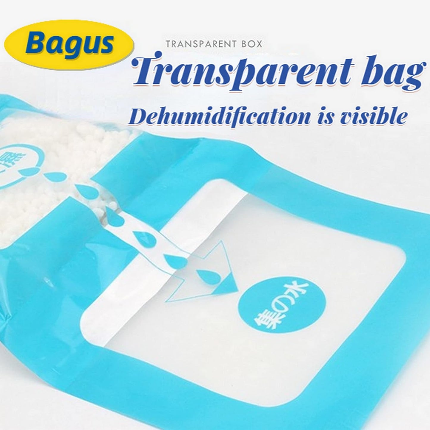 Bagus Hanging Moisture Absorber Bags (8 Pack) - Fragrance-Free Dehumidifier for Closet, Bathroom, RV, Boat & Storage Spaces, Compact Design with 12.5 Oz High-Capacity Absorption