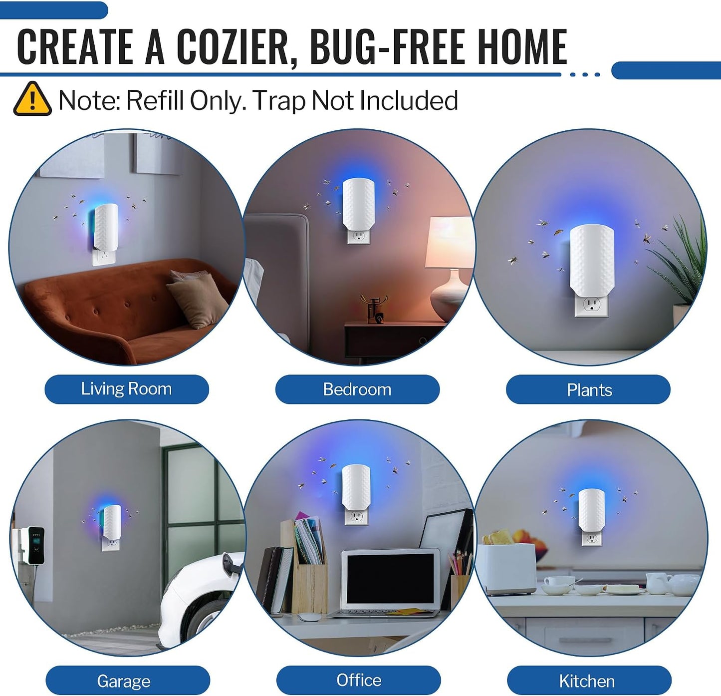 20 Pack Fly Trap Refills Compatible with WowCatch N386A Fly Trap | Double-Sided Sticky Glue Cards, Indoor Flying Insect Trap Refills, Mosquitoes, Gnats, Flies and Other Bugs