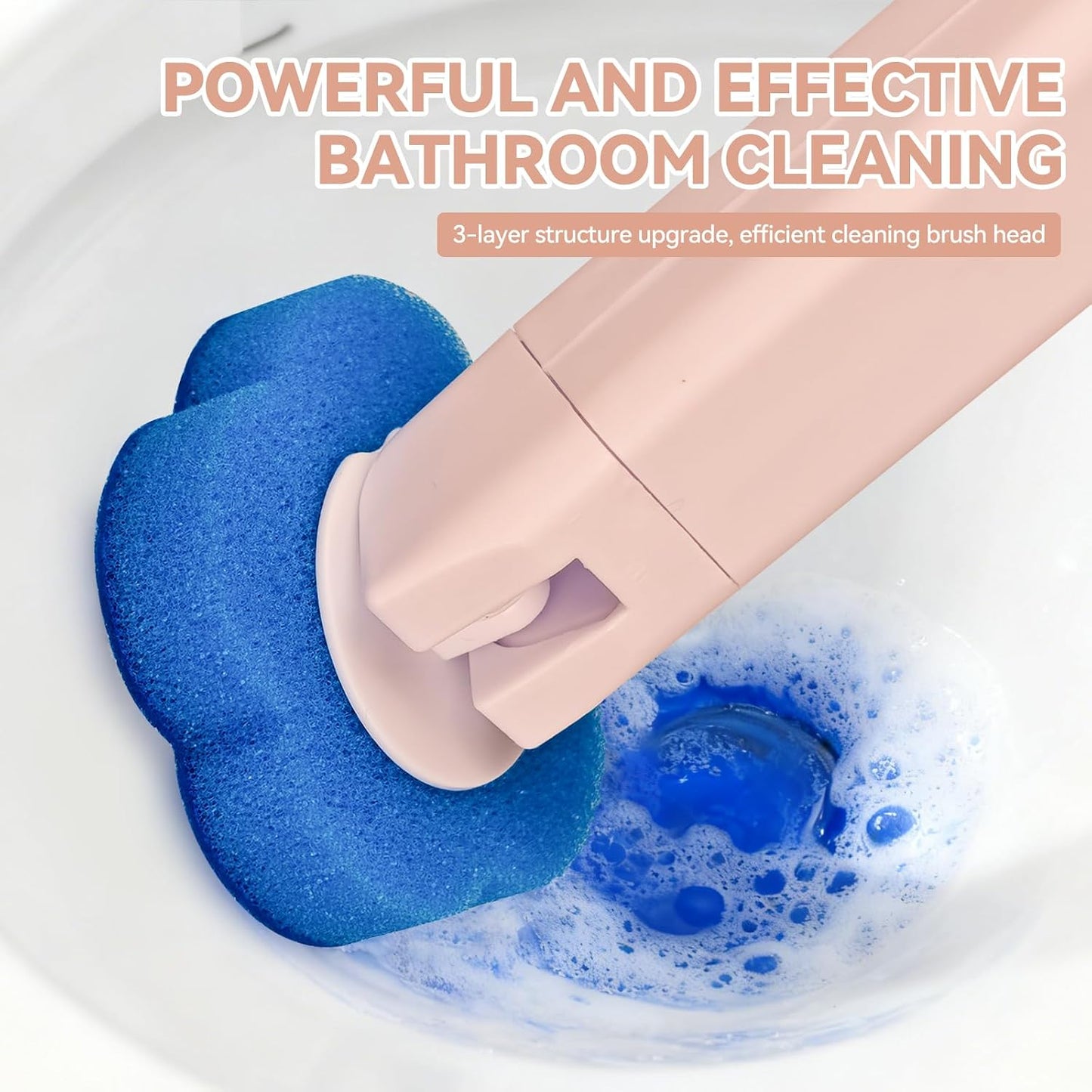 Disposable Toilet Brush with 48 Refills,Toilet Cleaning Supplies,Toilet Wand Brush Starter Kit,Wall Mounted Toilet Bowl Cleaner Brush with Holder for Bathroom Deep Cleaning & Hygiene (White)
