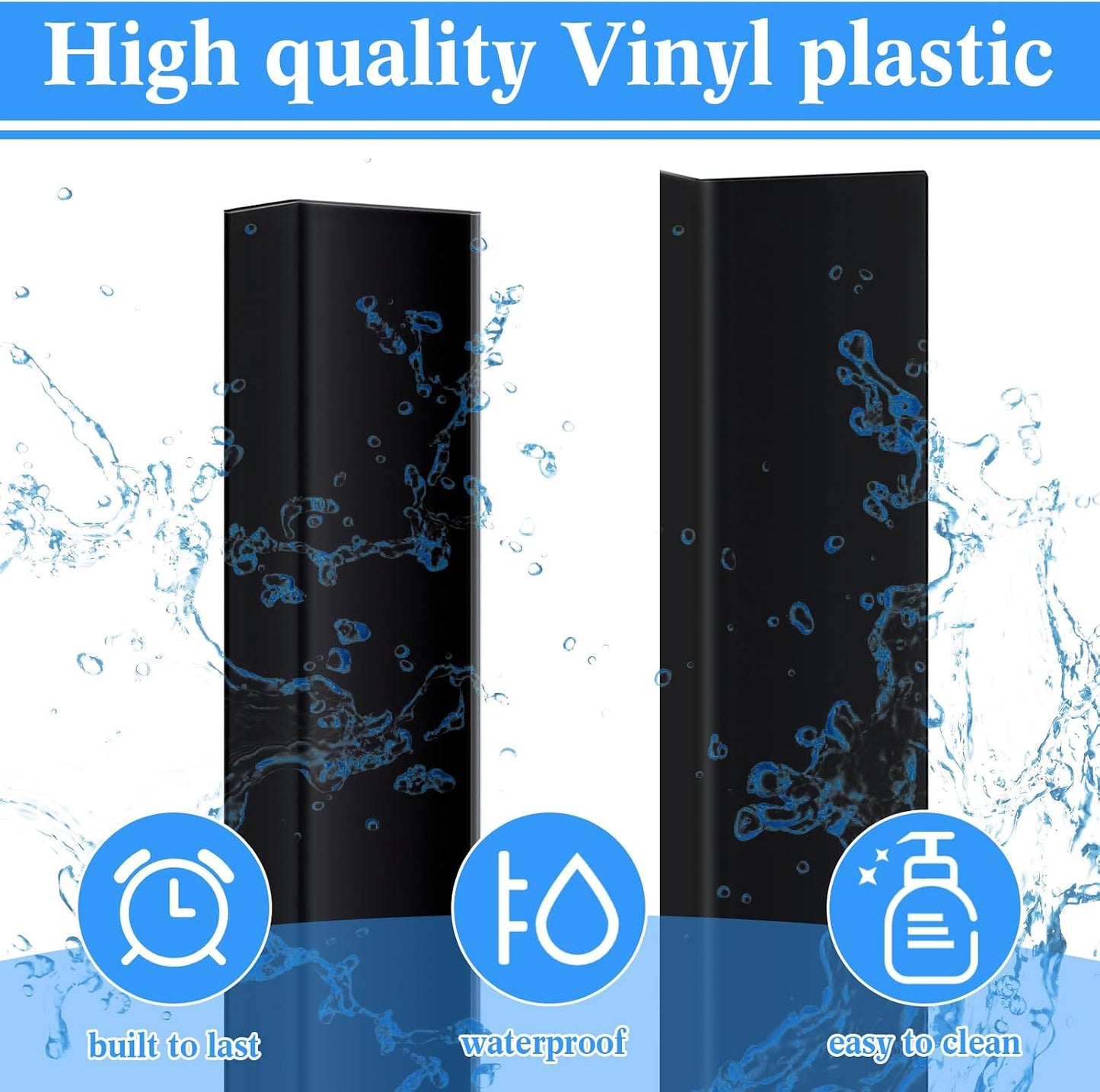 Sasylvia 10 Pcs Wall Corner Protector Guards, Vinyl 3/4 x 48 Inches Corner Trim Molding, Avoid Scratching Scuffs, Ease Install and Cleaning for Door Countertop Furniture Cabinet Protection, Clear