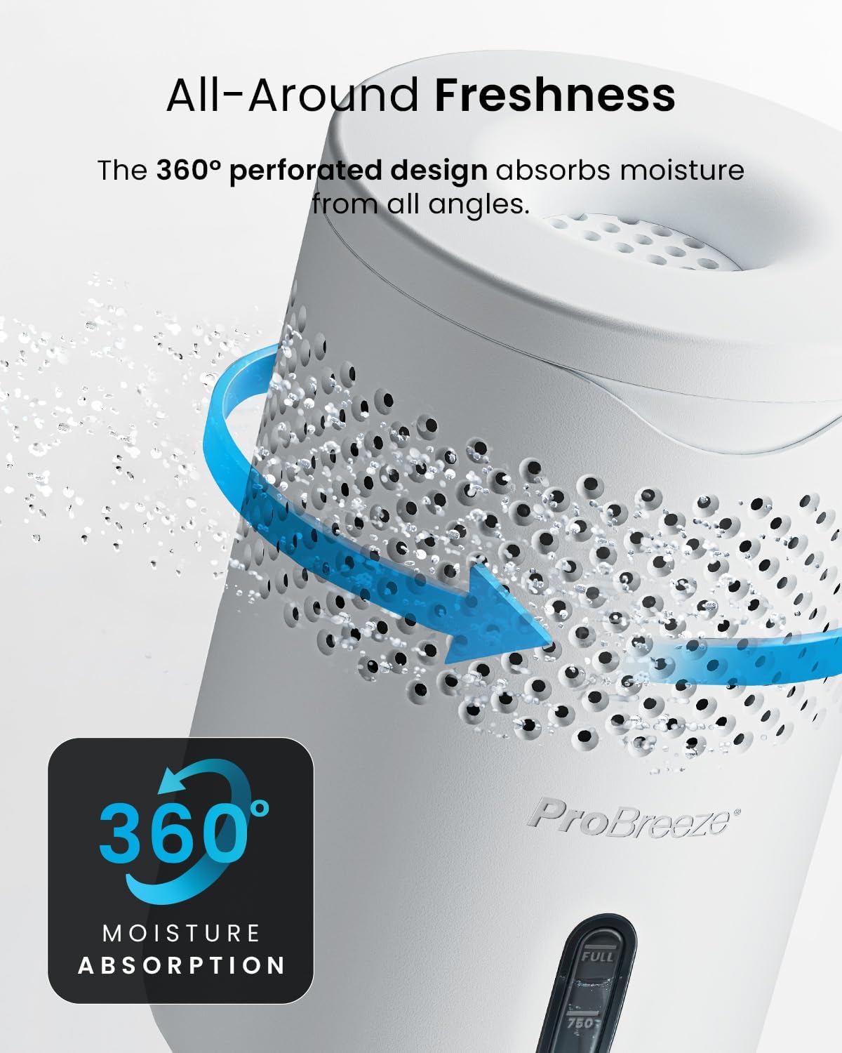 Pro Breeze Osmo Moisture Absorber, Silent & Refillable Dehumidifier for Home, Bedroom, Wardrobe and Bathroom,1.54lb Refillable Tablet, Non-Electric White