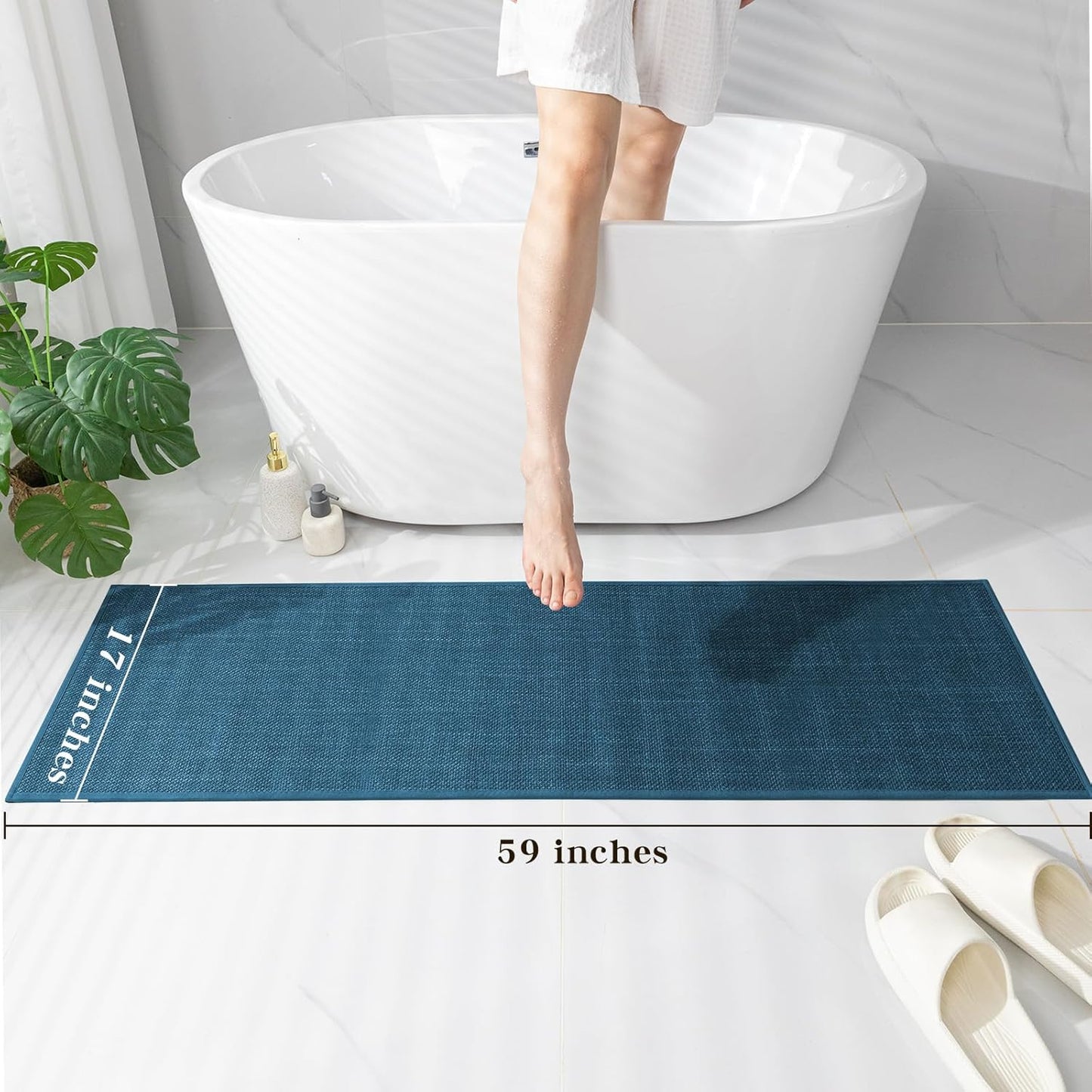 chakme Bathroom Rugs Mat 24x17, Ultra Thin Non Slip Bath Mat Small Quick Dry Absorbent Bath Mat for Bathroom Floor, (Dark Beige, 24"x17")