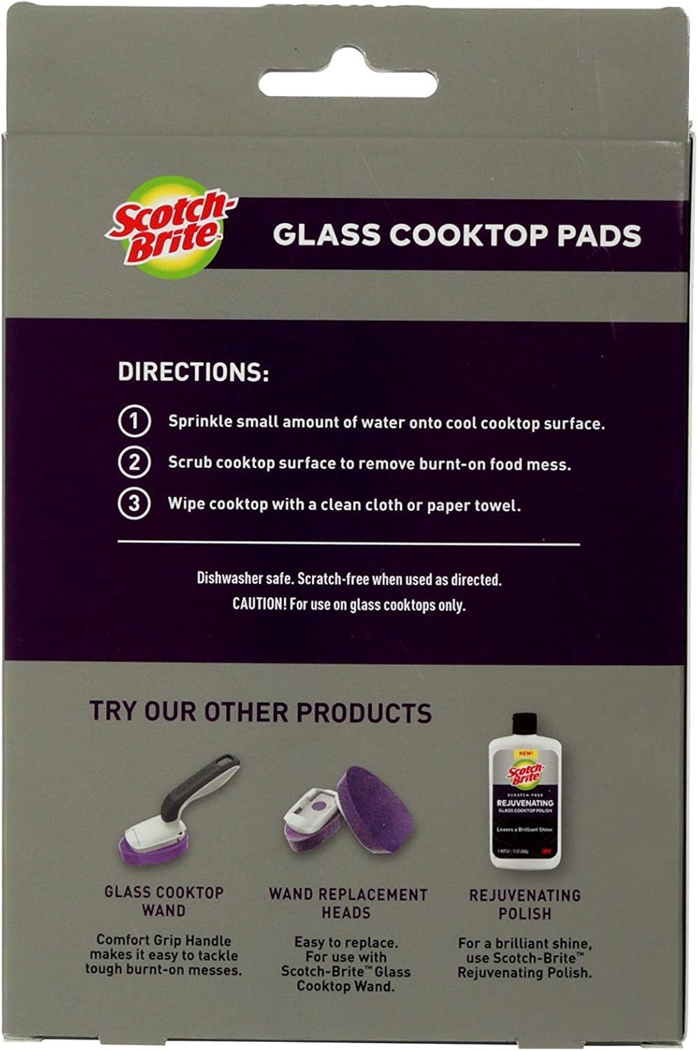 Scotch-Brite Scratch-Free Glass Cooktop Pads, Chemical Free Cleaning for Glass Stovetops, Tackle Burnt-On Messes, 2 Cleaning Pads