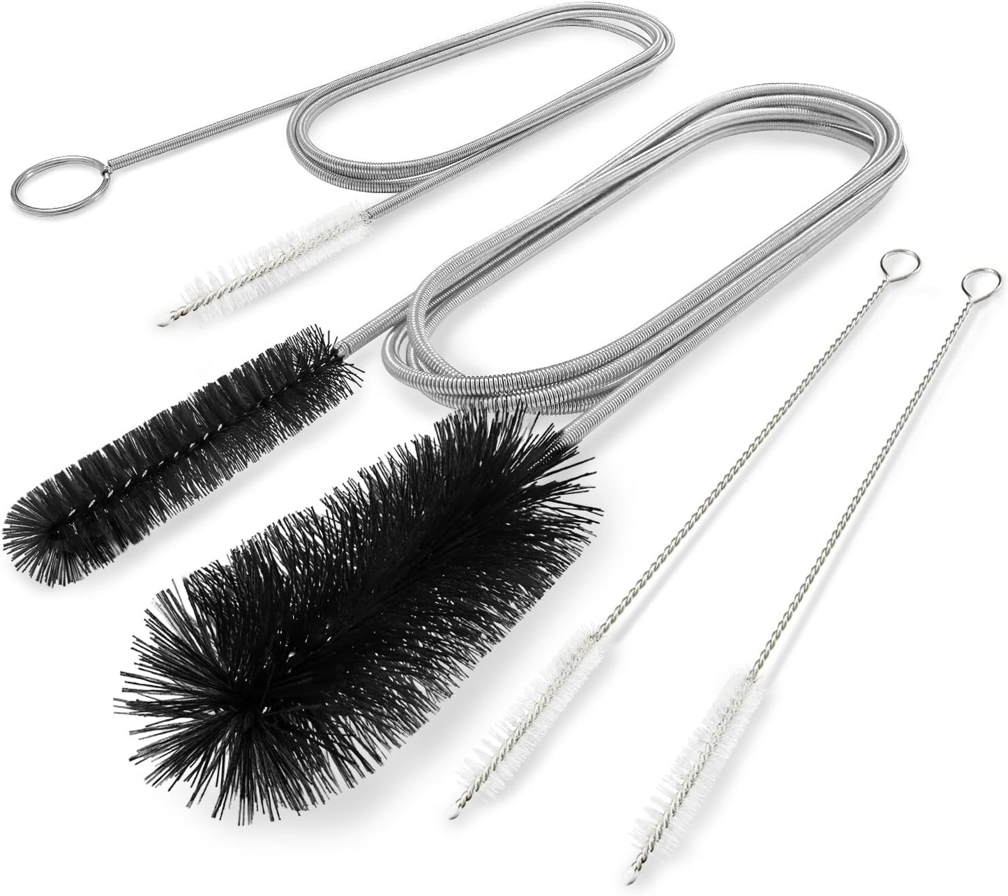 Flexible Drain Brush, 66 Inch Long Double Ended Hose Pipe and 58 Inch Tube Cleaning Brush and 2 Pack 8 Inch Straw Cleaner Brush