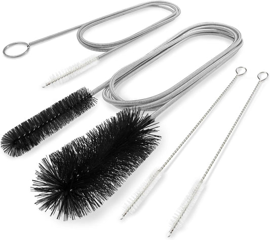 Flexible Drain Brush, 66 Inch Long Double Ended Hose Pipe and 58 Inch Tube Cleaning Brush and 2 Pack 8 Inch Straw Cleaner Brush