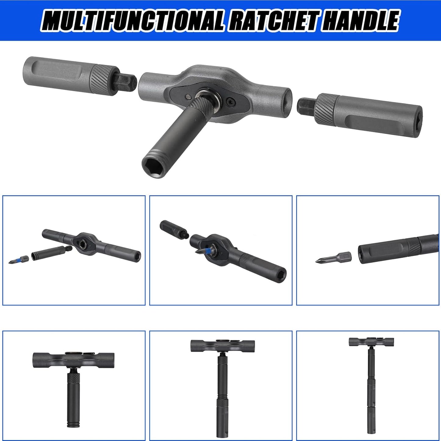 42 in 1 Magnetic Ratcheting Screwdriver Set with T-Handle, Multi-Bit Repair Tool Kit with Compact Case for Electronics, Appliances, Computer, Doorbell, Laptop, Furniture & Home Repair