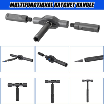 42 in 1 Magnetic Ratcheting Screwdriver Set with T-Handle, Multi-Bit Repair Tool Kit with Compact Case for Electronics, Appliances, Computer, Doorbell, Laptop, Furniture & Home Repair
