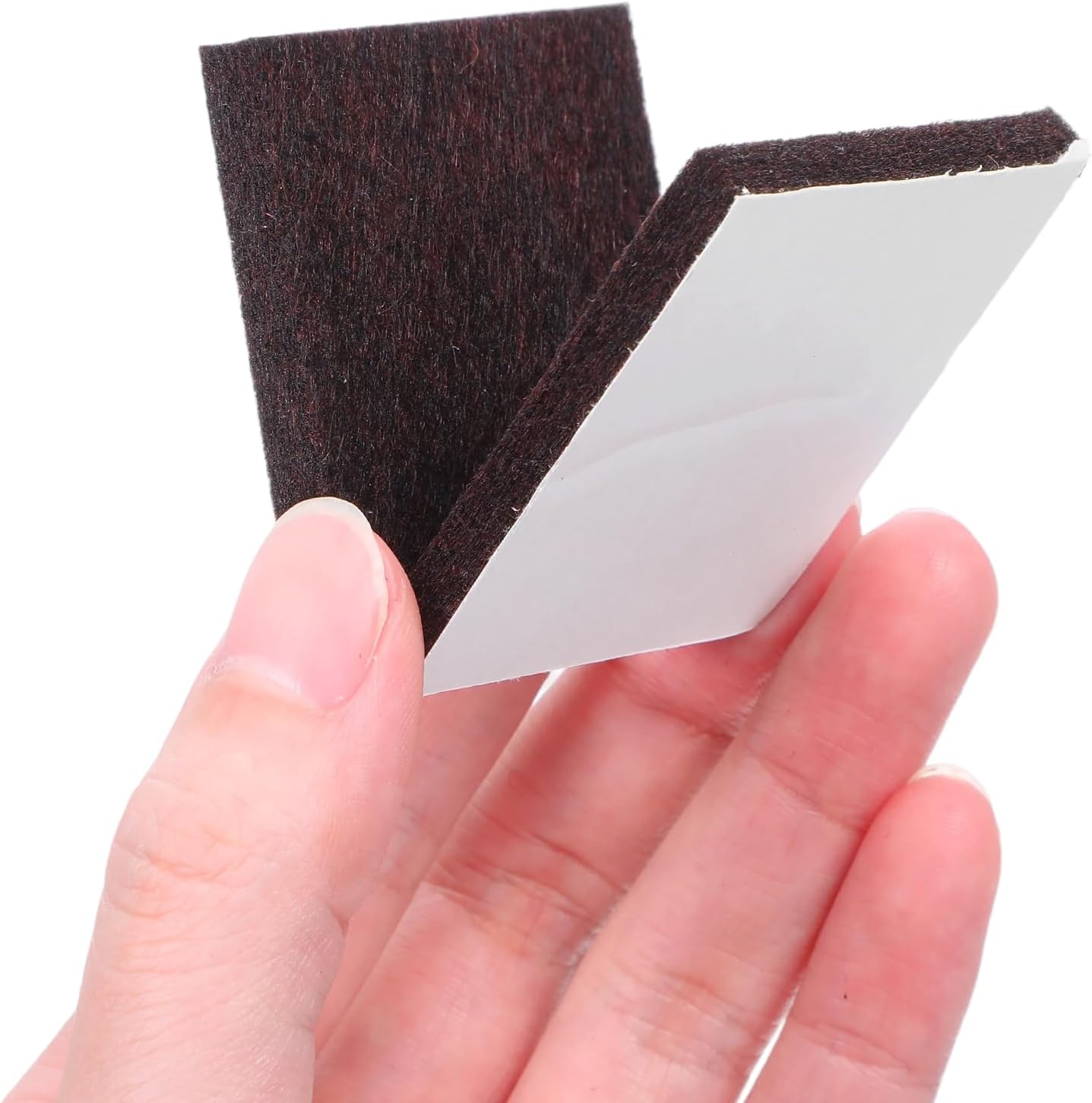 12Pcs 2x2 Inch Square Felt Furniture Pads, Self Adhesive Cuttable Anti Scratch Floor Protectors for Hardwood Floors, Brown