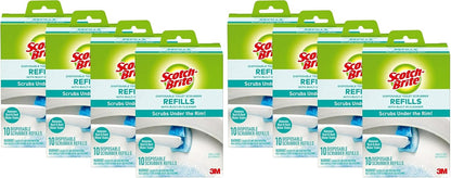 Scotch-Brite Disposable Toilet Scrubber Refills, 40 Refills | Removes Rust & Hard Water Stains, 10 refills per box, 4 Pack, 40 total scrubbers