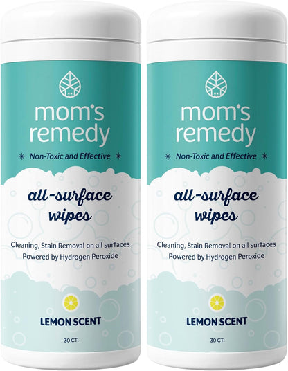 MOMREMEDY Hydrogen Peroxide Cleaning Wipes | All Purpose Cleaner and Stain Remover | Multipurpose for Home, Kitchen, Bathroom, All Surfaces | Non-Toxic