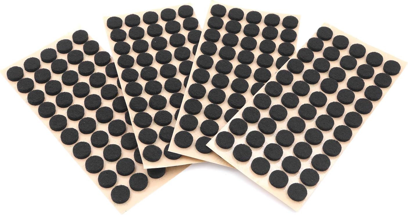 Furniture Felt Pads 3/8" (10mm) Diameter Round 3M Self Adhesive Protects Kitchen Cabinets, Drawers, Desks and Furniture Against Bumps and Scratches 100 Pack - Grey