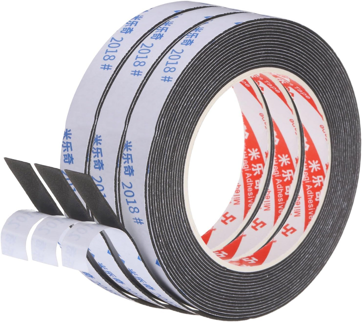 PATIKIL Sponge Rubber Foam Tape, 5/8" W x 1/8" t x 16.4ft l Self-Adhesive Foam Insulation Tape Weather Stripping for Window Door Soundproofing Weatherstrip AC Seal Strip, Black