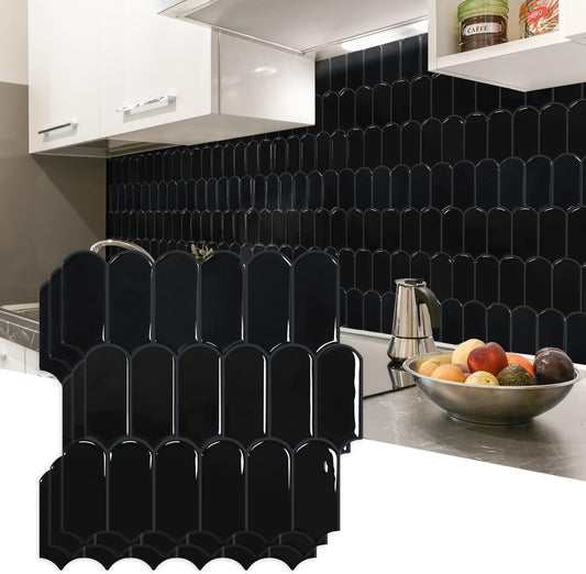 Vamos Tile Upgraded Thicker Design Peel and Stick Backsplash Tile, Self Adhesive Vinyl Wall Tiles, Stick on Backsplash for Kitchen, Bathroom, RV,Pantry,10-Sheet Grayish Blue Marble with White Grout