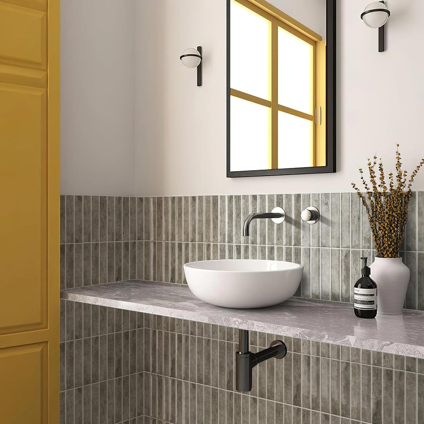 Alwayspon 10 Sheets 12x12inch Beige 3D Vinyl Backsplash Tiles, Self-Adhesive Peel and Stick Wall Tile Stickers Stick on Subway Tiles for Kitchen Bathroom Wall