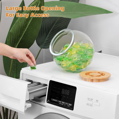 SUBEKYU Dryer Ball Holder for Laundry Room Organization,0.85 Gallon Laundry Pods Container ,Plastic Dishwasher Pods Dispenser,Laundry Pods Holder Dispenser,Laundry Room Organizer(No Dryer Balls)
