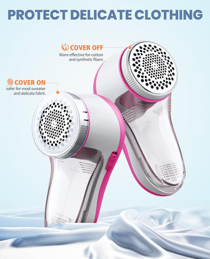POPCHOSE Fabric Shaver, Lint Shaver for Clothing, Electric Lint Remover with 6-Leaf Blades, Sweater Defuzzer, Clothes Shaver for Couch, Furniture, Blanket, Remove Pilling, USB Rechargeable