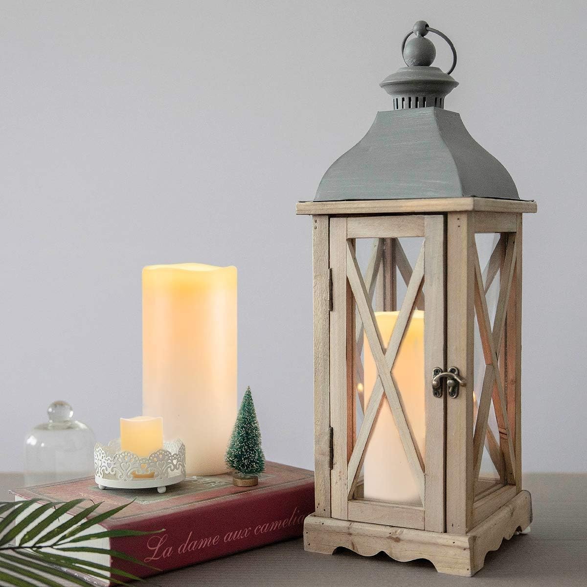 Homemory 6" 8" 10" x 4" Waterproof Outdoor Flameless Candles, Battery Operated Flickering LED Pillar Candles with Remote and Timers for Indoor, Plastic, Ivory White