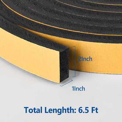 Kikerike Self Adhesive Foam Tape Weatherstrip 1/2In x 1/4In x 16.5Ft High Density Foam Insulation Strips Seal Weather Stripping with Strong Adhesive for Door and Window Sound Isolation Soundproofing