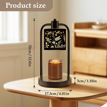 Candle Warmer Lamp Electric with Timer: Wax Melts Warmer - Dimmable Candle Wax Warmer Electric Candle Warmer with Replacement Bulbs, Bedroom Home Decor Compatible with Various Candles-Linen