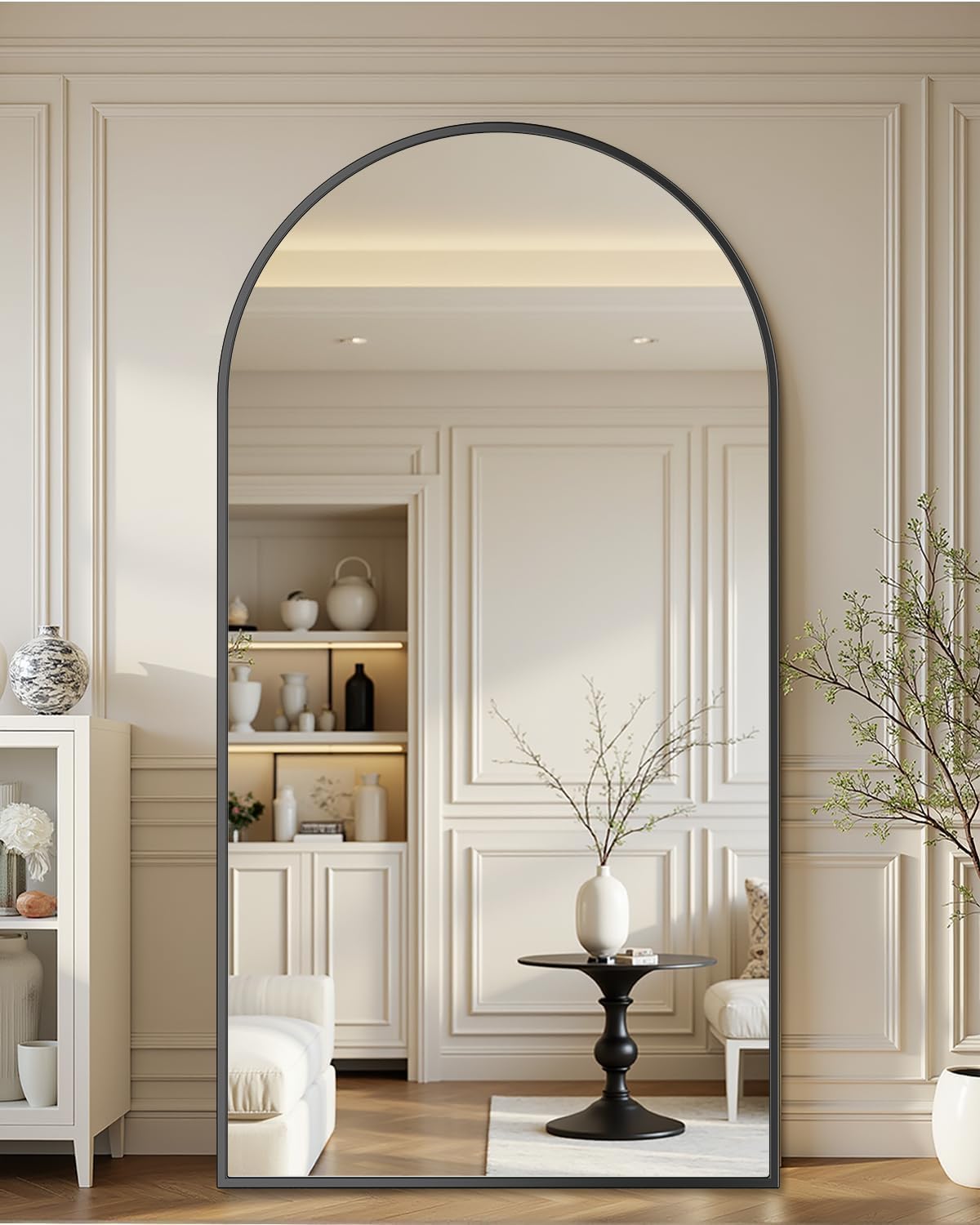 Full Length Mirror with Stand, 71"x28" Arched Full Body Large Stand Up Aluminum Frame Floor Standing Mirror, Freestanding Hanging Leaning Mounted for Bedroom Living Room Entryway Gold
