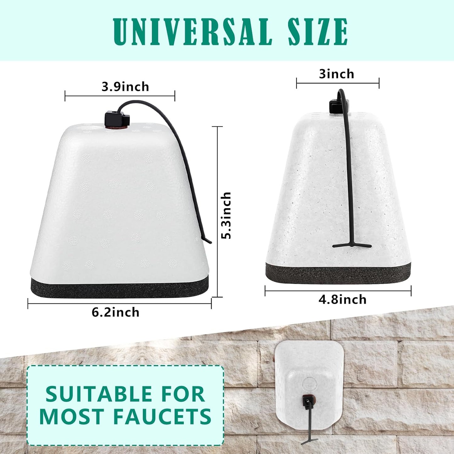 2 Pack Outdoor Faucet Covers for Winter, Heavy Duty Faucet Spigot Covers Winter Insulated, Reusable Outdoor Faucet Covers Hose Bib Covers for Winter Freeze Protection (Red)
