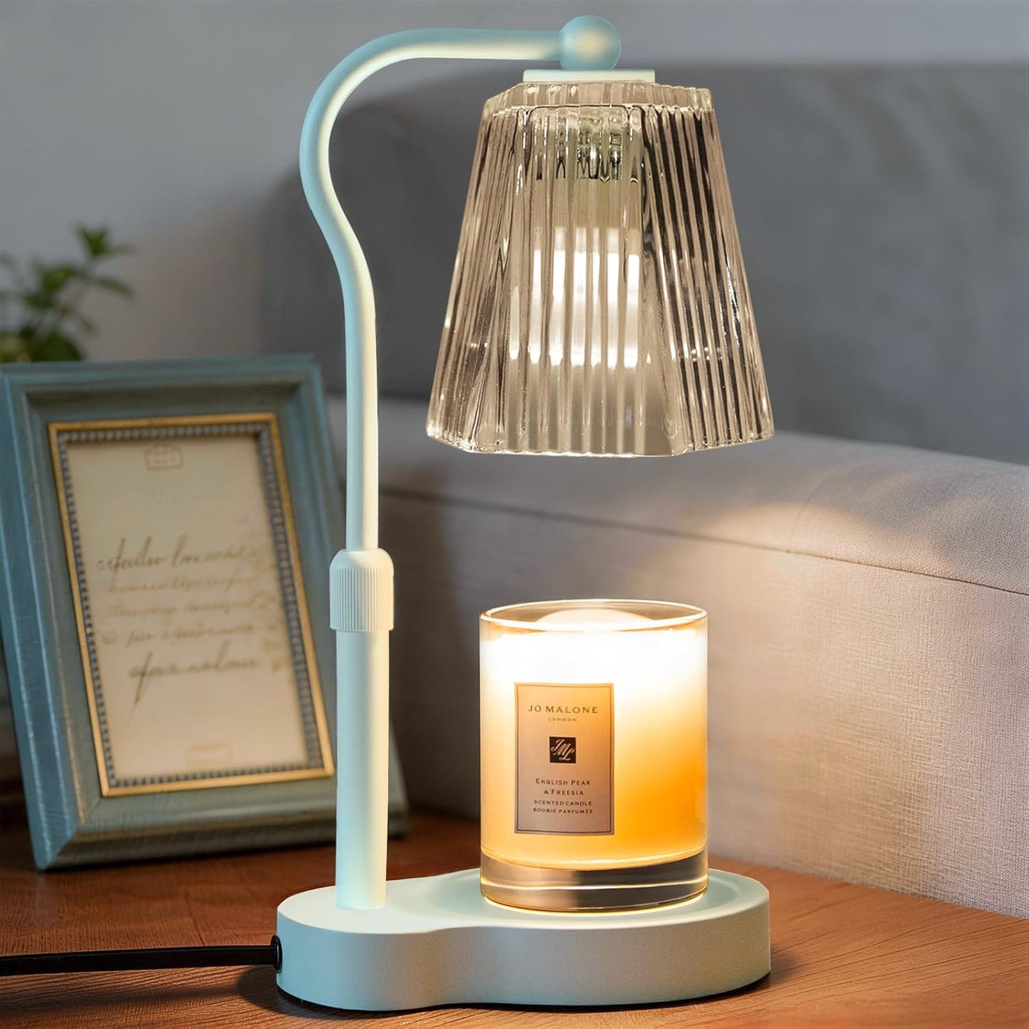 Candle Warmer Lamp with Timer & Dimmable Settings, Adjustable Height Flameless Scented Wax Melter for Jar Candles, Elegant Home Decor Warmer Lamp with 2 Bulbs, Gift for Women Mom Friend Family, Black