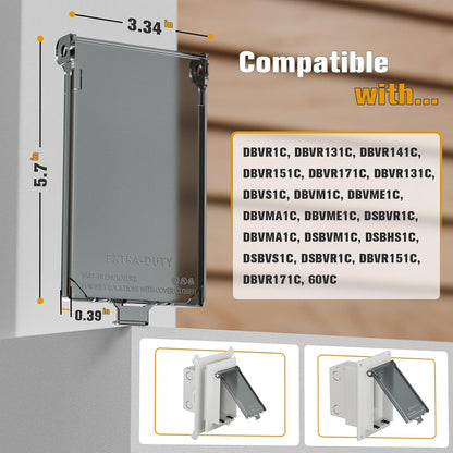 2Pcs Recessed Outlet Box Cover, DBVC-1 Replacement Cover, UV Rated, Weather-Proof, Type 3r Enclosure Cover Compatible with DBVR/DBVS/DBVM Series, 60VC, and Other Outlet Box.