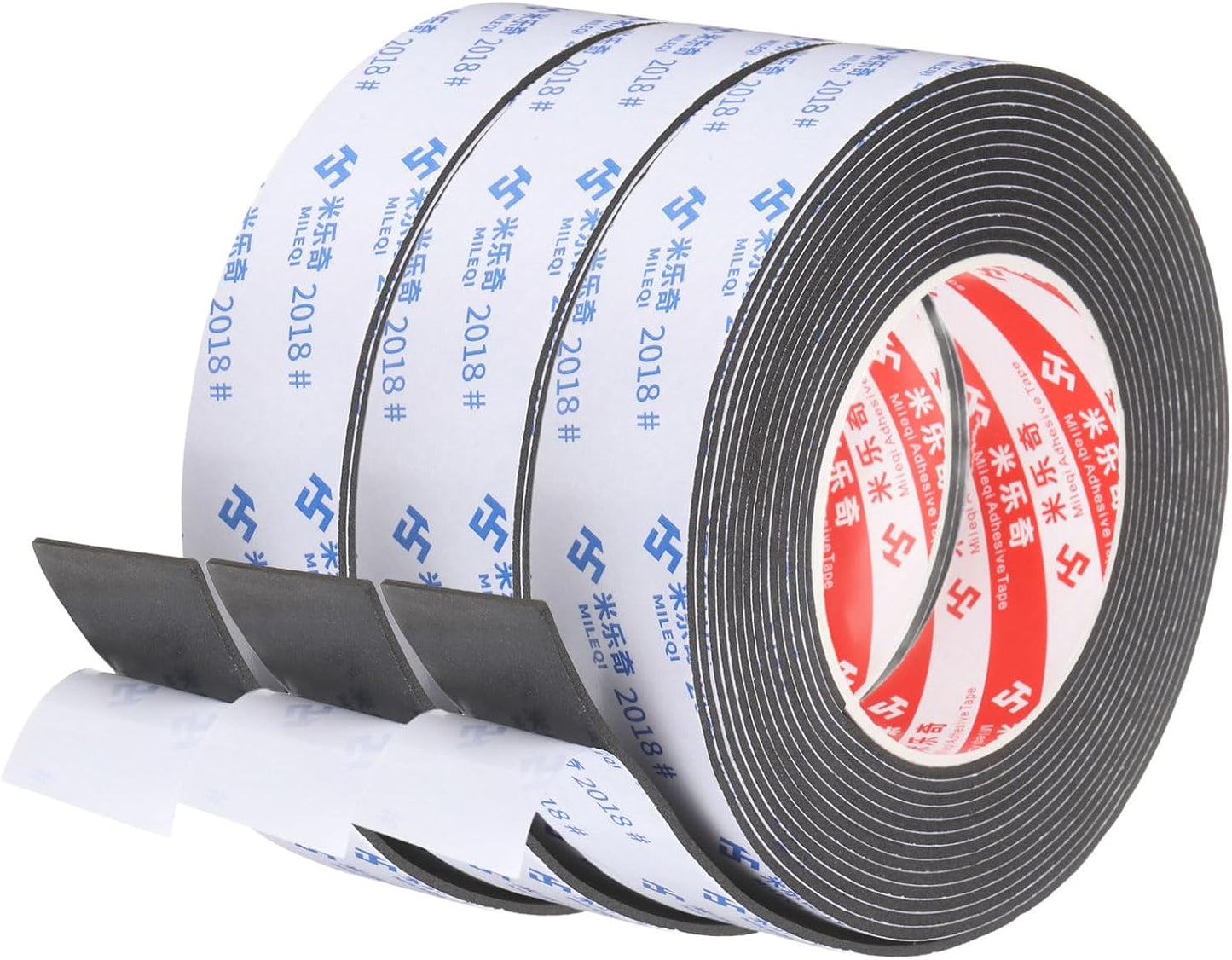 PATIKIL Sponge Rubber Foam Tape, 5/8" W x 1/8" t x 16.4ft l Self-Adhesive Foam Insulation Tape Weather Stripping for Window Door Soundproofing Weatherstrip AC Seal Strip, Black