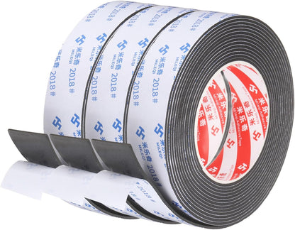 PATIKIL Sponge Rubber Foam Tape, 5/8" W x 1/8" t x 16.4ft l Self-Adhesive Foam Insulation Tape Weather Stripping for Window Door Soundproofing Weatherstrip AC Seal Strip, Black