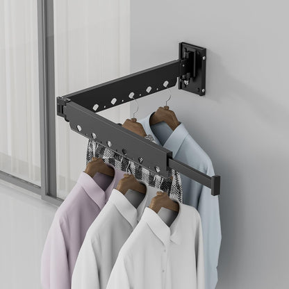 Wall Mounted Clothes Hanger Drying Folding Racks | Full 180° horizontal & vertical pivot