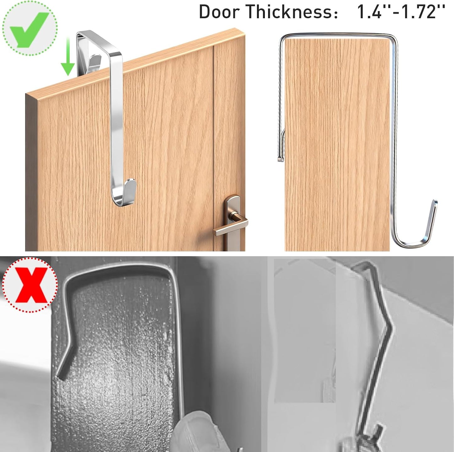 Meolsaek Over Door Shoe Organizer with 24 Breathable Mesh Pockets, Shoe Holder for Door with 4 Metal Hooks, Back of Door Shoe Organizer for Closet, Bedroom, Bathroom, Pantry (Grey - 24)