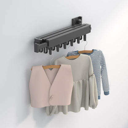 Wall Mounted Clothes Hanger Drying Folding Racks | Full 180° horizontal & vertical pivot
