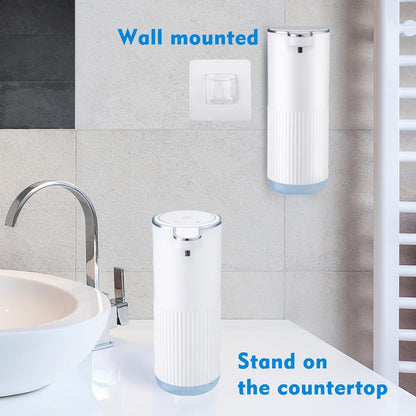 XINKORA 2 Pack Automatic Soap Dispenser Touchless, Rechargeable Foaming Hand Soap Dispenser, 4-Level Adjustable Foam for Bathroom Countertop, Electric (White)