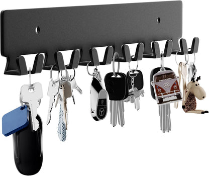 GTK Key Holder for Wall, Key Hooks with 6 Hooks, Wall Mounted Key Holder for Hallway, Self Adhesive Key Rack(White)
