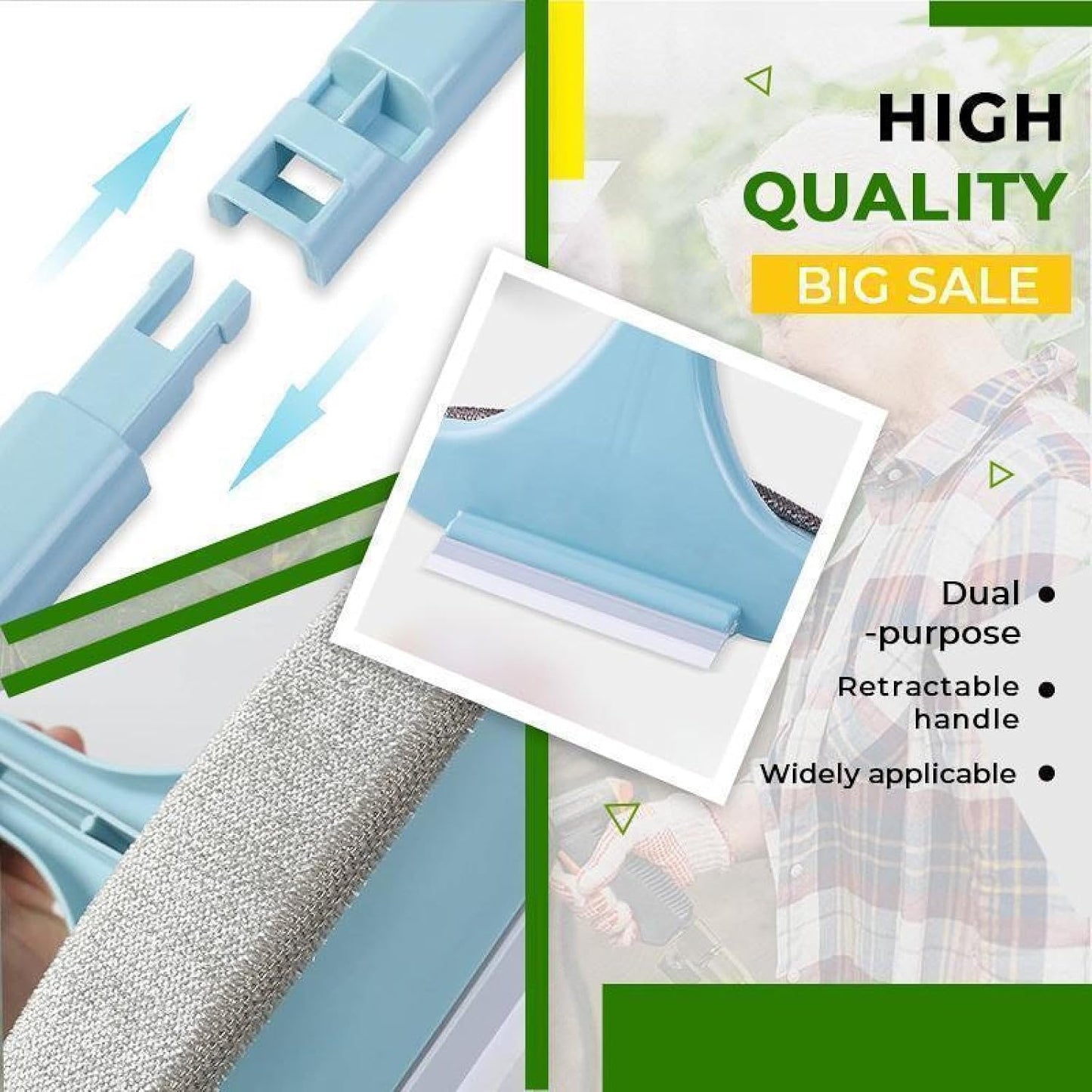 Multifunctional Screen Brush Household Tool Double-Sided Window Glass Cleaner Plastic Clean Screen Window Dust Cleaning Tool