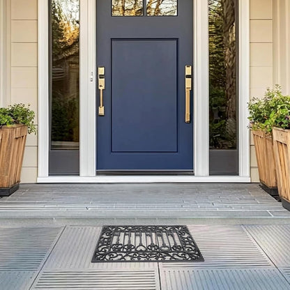 GTPBAO Front Door Shoe Scraper Mat, Outdoor Cast Iron Door Mat, Non-Slip Boot Cleaning Mat for Lawn Panel Warehouse, Sign with Keys