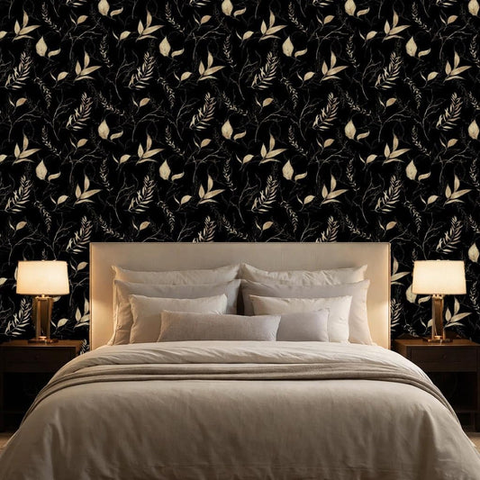 Sage Green and Blue Leaf Peel and Stick Wallpaper Modern Removable Self Adhesive Waterproof Renter Friendly Wall Covering for Bathroom and Accent Walls 17.7in x 88.5in