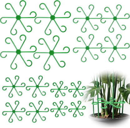 16pcs Plant Stem Support, Plant Support for Indoor Plants, 4 Sizes Climbing Houseplant Stem Holders, Reusable Plant Stabilizer, Indoor Plants Accessories