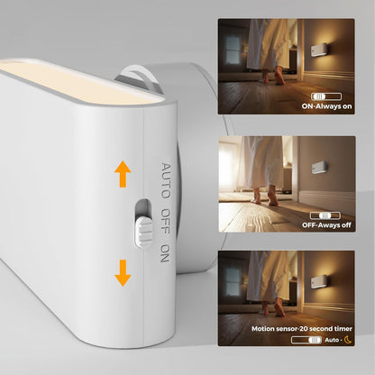 L LOHAS LED Motion Sensor Night Light, [2-Pack] Plug in Night Light with Motion Sensor and Dusk to Dawn Sensor, Brightness Adjustable, 3000K Soft White Nightlight for Bathroom Hallway Kitchen