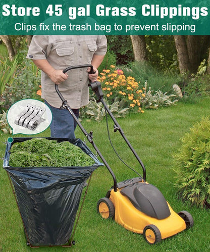Outdoor Trash Bag Holder Stand - Heavy Duty Metal Garden Garbage Bag Support Frame for 30-45 Gallon Capacity, Multi-Use Portable Yard Leaf Bag Stand for Leaves, Weeding, Lawn Party, Green