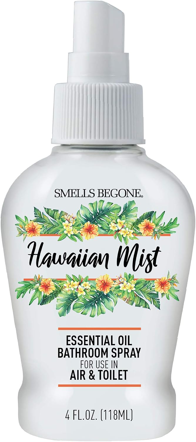 SMELLS BEGONE 4 oz Essential Oil Bathroom Spray - Instantly Eliminate Toilet & Bathroom Odors - Air Freshener Made with Essential Oils (Eucalyptus Mint)