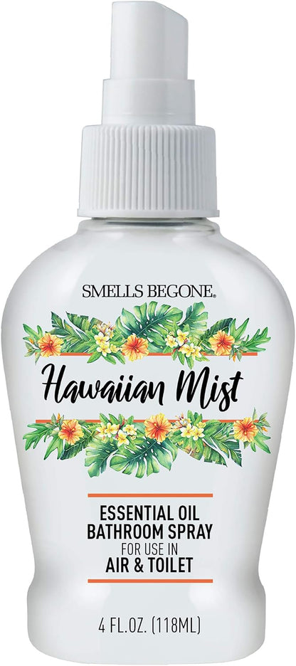 SMELLS BEGONE 4 oz Essential Oil Bathroom Spray - Instantly Eliminate Toilet & Bathroom Odors - Air Freshener Made with Essential Oils (Eucalyptus Mint)