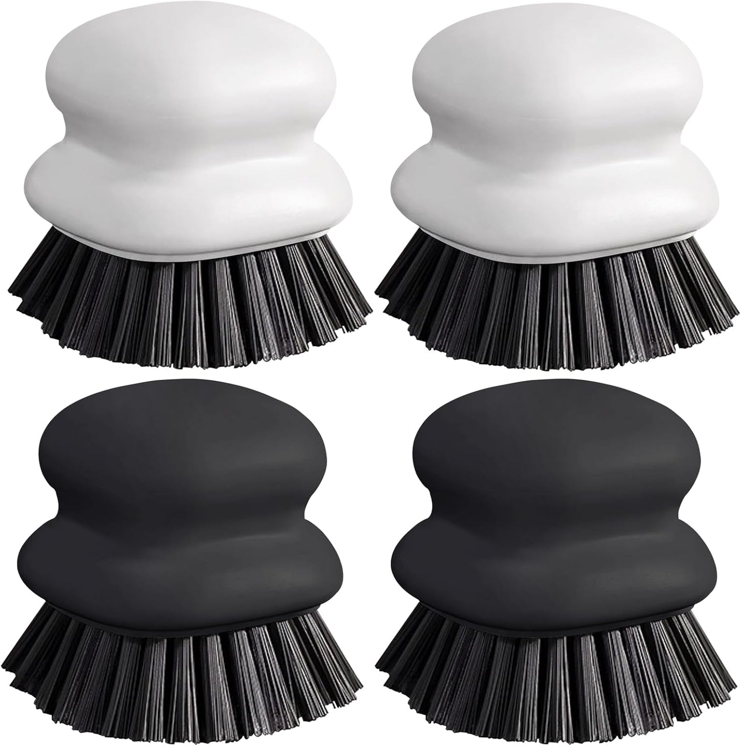 Dish Brush with Handle, Kitchen Scrub Brushes for Cleaning, Dish Scrubber with Nylon bristles for Sink, Pots, Pans(1Pack Black Nylon bristles)