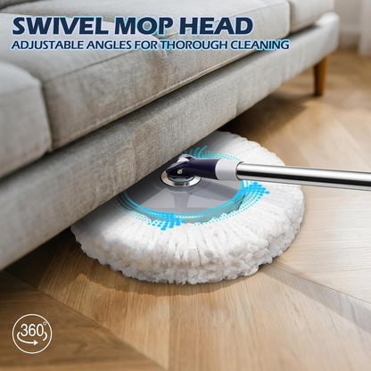 Spin Mop Bucket System,Masthome Pedal Spin Mop and Bucket with Wringer Set,EasyWring Microfiber Mop with 3 Mop Pads,360°Spinning Floor Cleaning System - Home & Office Suitable