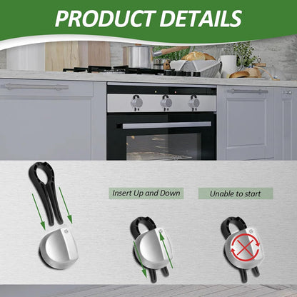 5 Pack Stove Knob Safety Locks, Baby Proof Oven Knobs Covers Lock for Child Safety(Black)