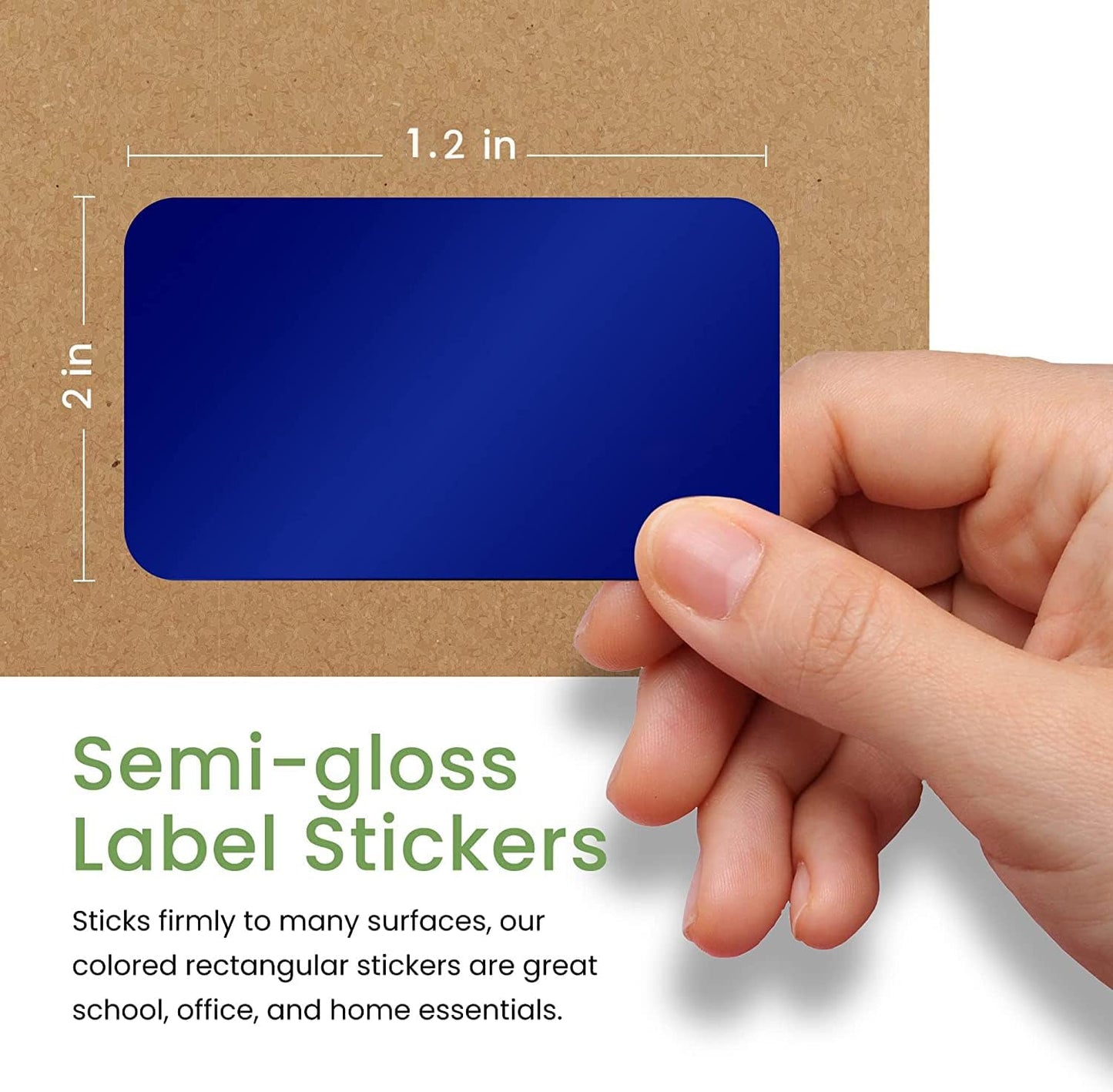 Royal Green Color Coded Label Self Adhesive Rectangular Stickers Labels to Write On 2x1.2 inch, 50 Pack (Neon Red)