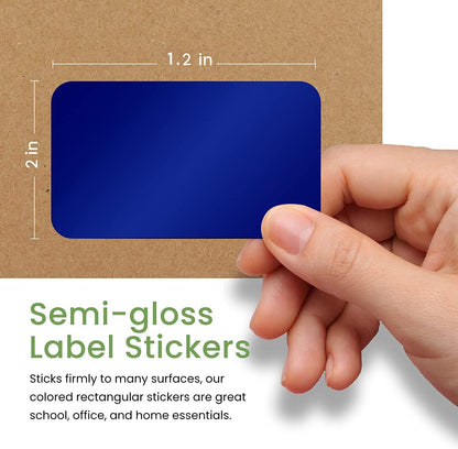 Royal Green Color Coded Label Self Adhesive Rectangular Stickers Labels to Write On 2x1.2 inch, 50 Pack (Neon Red)